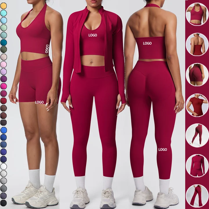 WOMEN'S CLOTHES Wholesale 6Pcs Sets Tight-fitting Brushed Yoga CLOTHES GYM WEAR Fitness Suit Winter Outdoor SEAMLESS YOGA SETS
