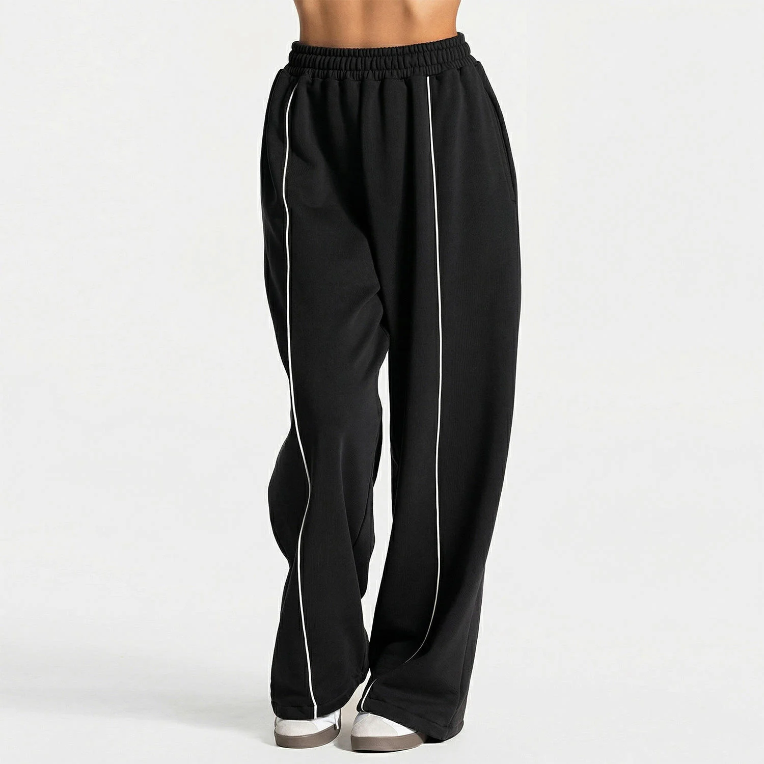 New Arrival Women's Yoga Pants Support Custom Logo Quick Dry Loose Straight Leg Sports Trousers Breathable for Fitness Workout