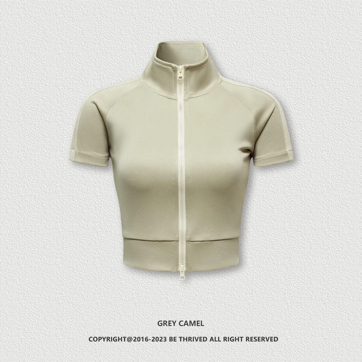 Women's Clothing Spring Summer Sports Color Block T-Shirt Women Raglan Half High Neck Hot Girl Cardigan Zipper Sports Set
