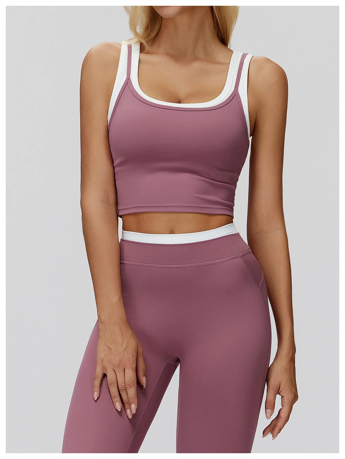  Logo Custom Hot Color Blocking Sale Yoga Women's Clothing Vest Yoga Top Workout Fitness Nylon + Spandex