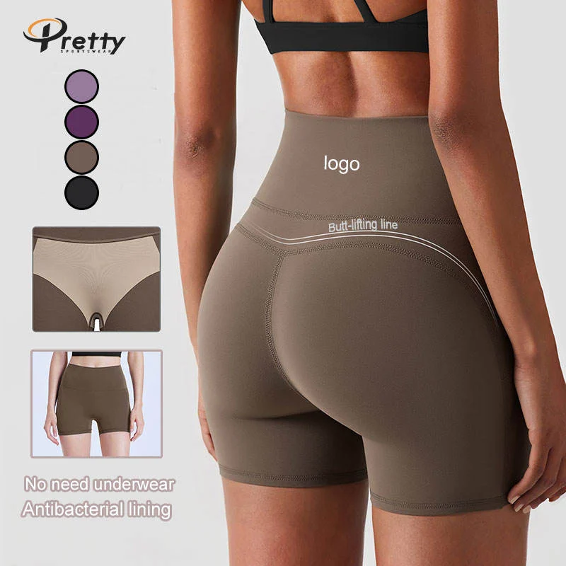 Women's Yoga Outerwear Running Shorts High Waist Hip Lift Summer Pilates Fitness Pants Custom Logo Can Be Worn Directly