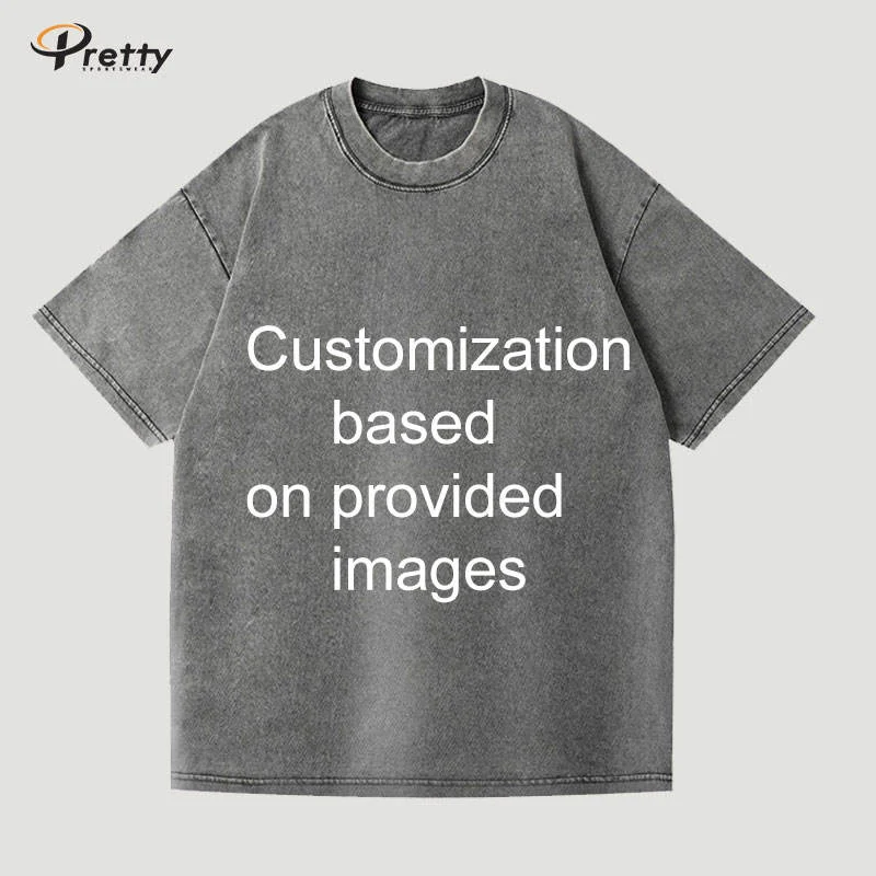 Men's 230g Vintage Retro Solid Color Short Sleeve Pure Color Custom Pattern Casual Women's Top Logo Customization