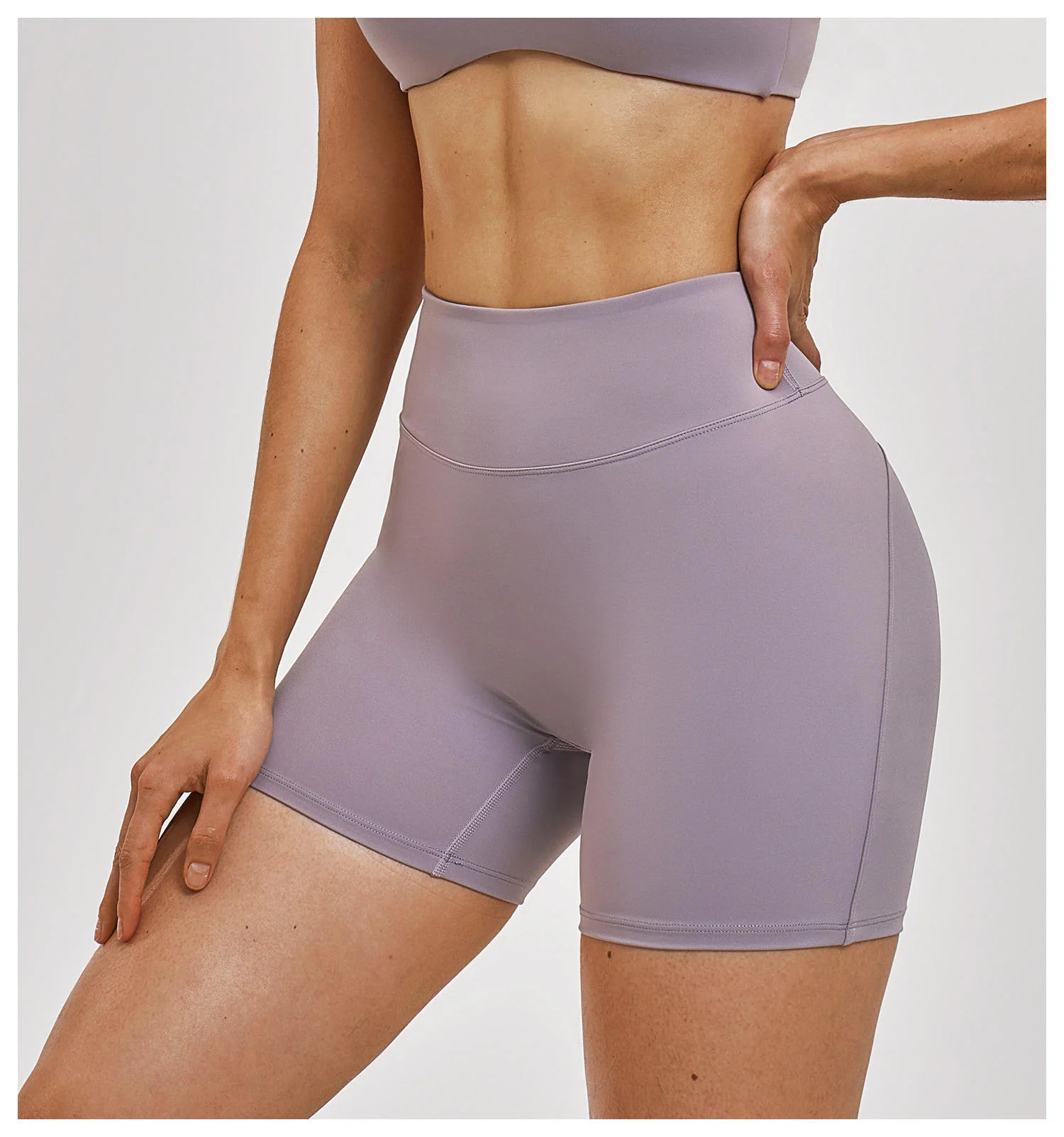 New Design Women's Yoga Shorts Brushed Fabric Nylon+Spandex Outside Running Cycling Shorts Friendly Fabric Comfortable