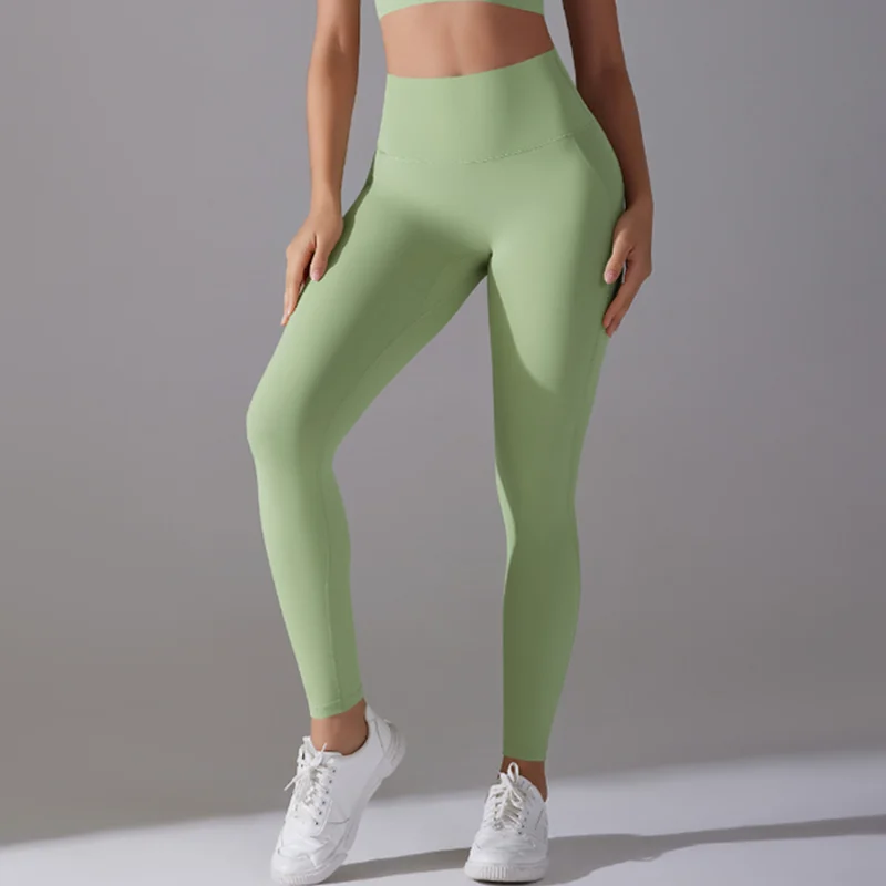 New Women's Yoga Leggings Quick Dry Antibacterial Skin Friendly Fabric High Waist Butt Lifting for Workout Seamless Sports Pants