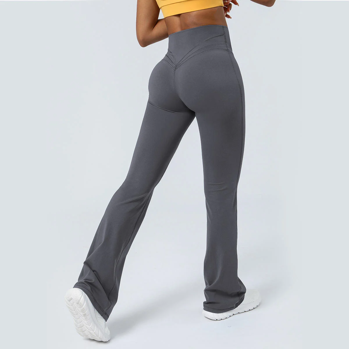 Top Quality Women's Yoga Pants High Waist Hip Lifting No Camel Toe Flared Pants Leg Shaping High Elasticity Breathable Quick Dry