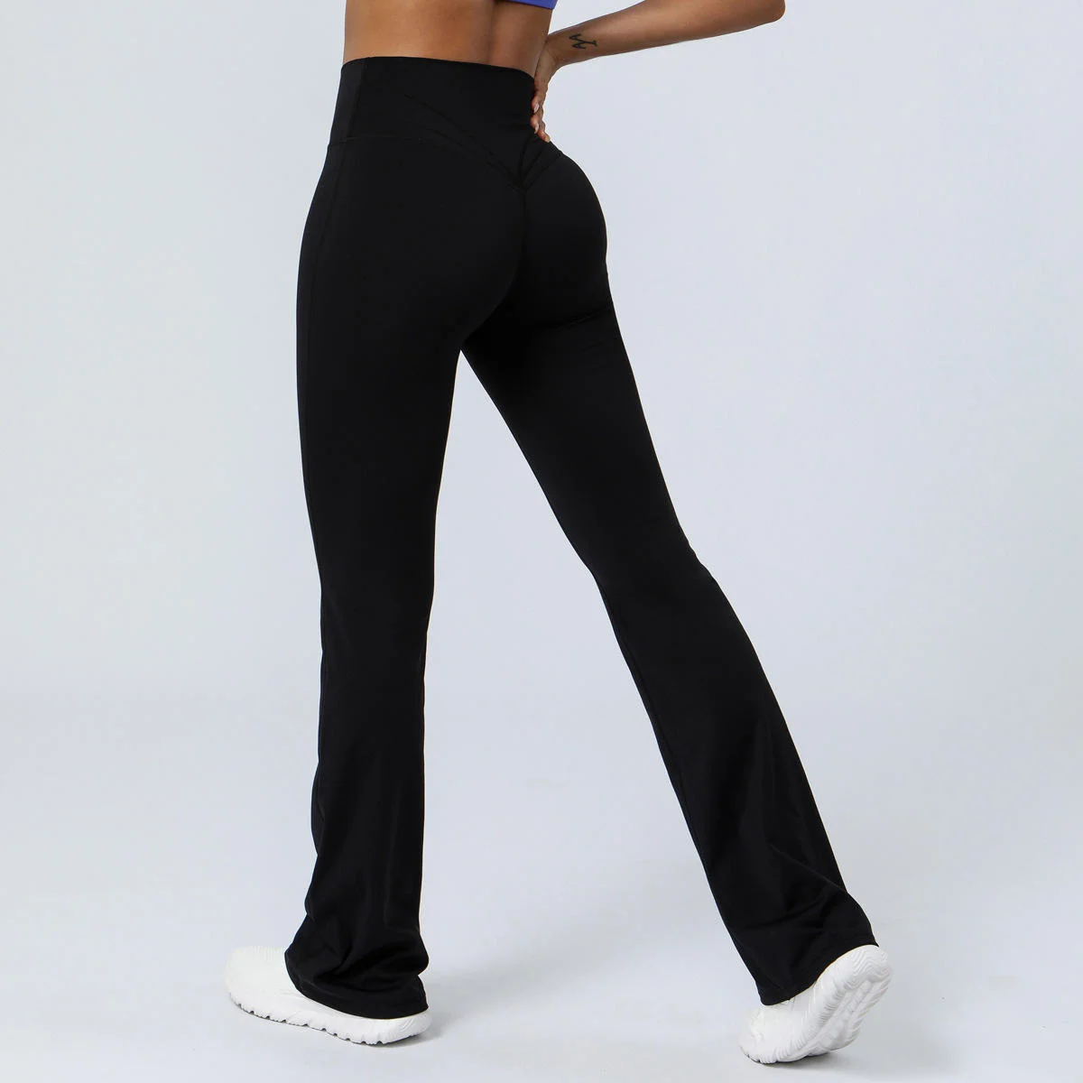 Top Quality Women's Yoga Pants High Waist Hip Lifting No Camel Toe Flared Pants Leg Shaping High Elasticity Breathable Quick Dry