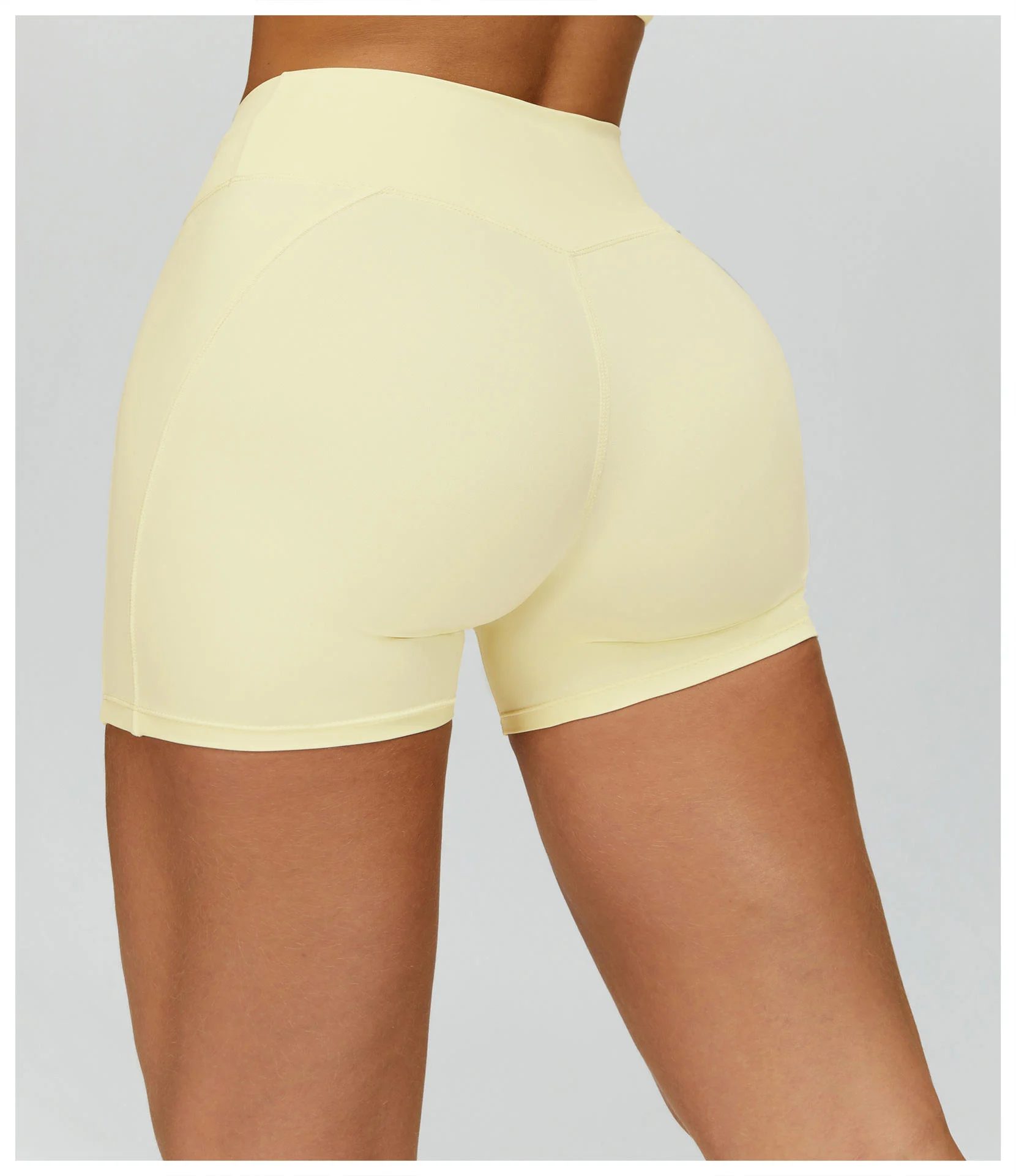 New Design Breathable Quick Dry Nylon-spandex Fabric Women's Yoga Shorts Fitness Sports Running Shorts Workout Short Pants