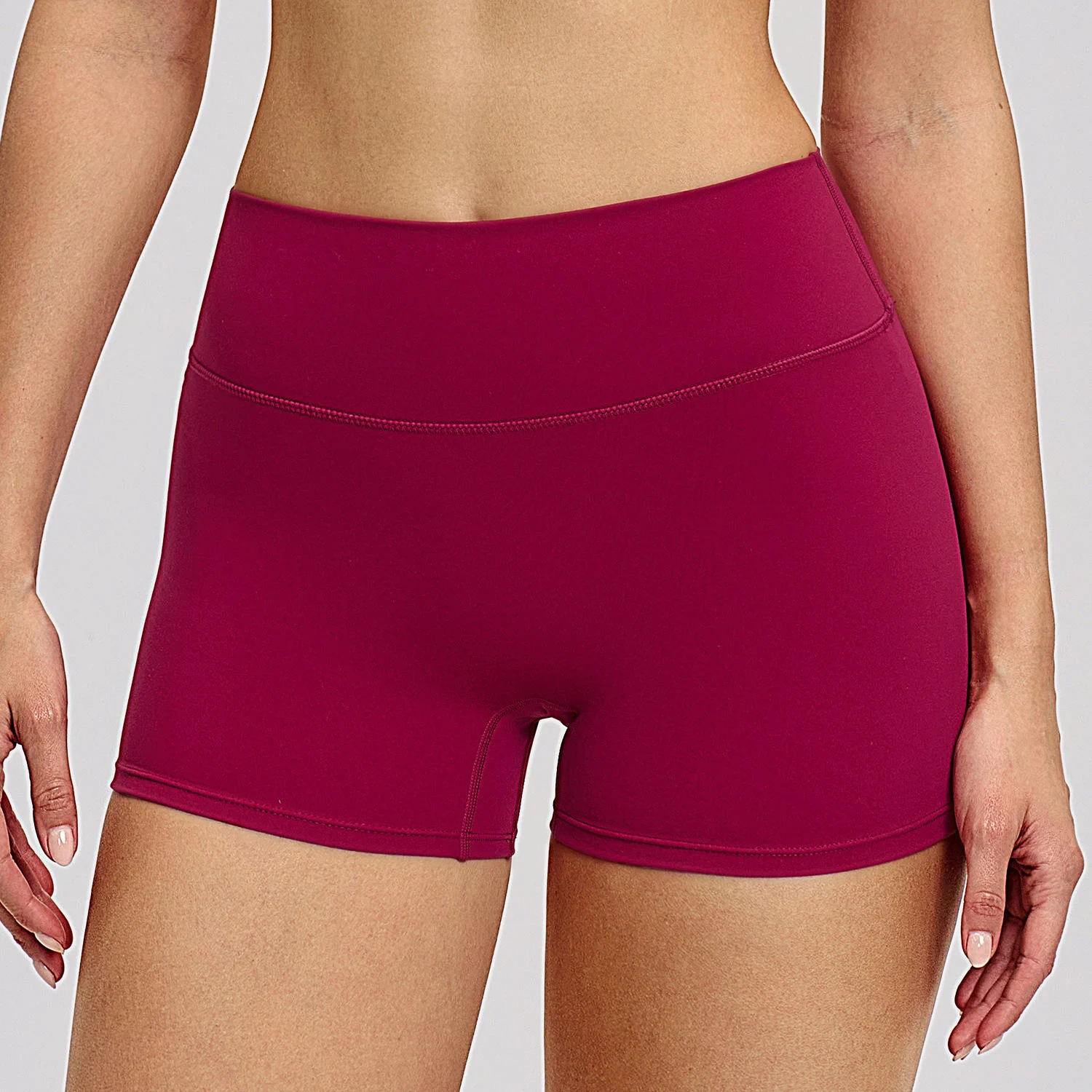 Women's Yoga Summer Sports Shorts, Figure-Flattering, Hip-High, No Scrunch, Nylon+Spandex, Breathable Yoga Pants Hot Sale