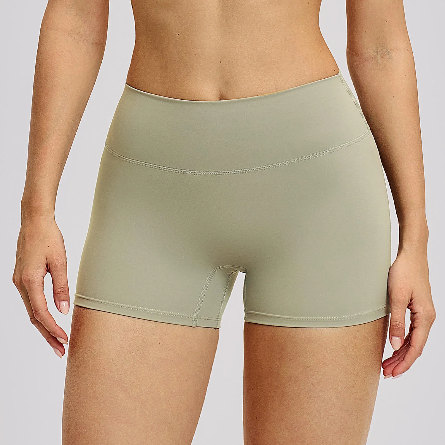 Women's Yoga Summer Sports Shorts, Figure-Flattering, Hip-High, No Scrunch, Nylon+Spandex, Breathable Yoga Pants Hot Sale
