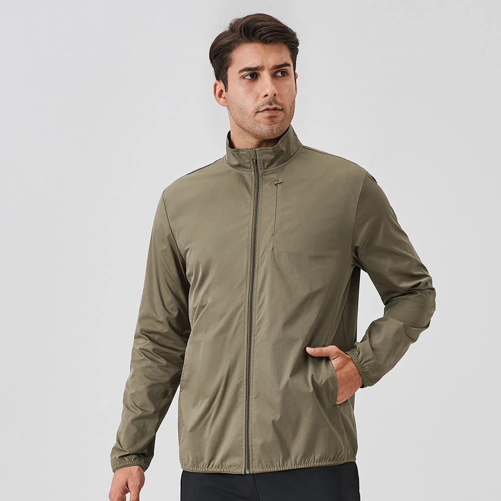 Plus Size Men'S Jackets Autumn Winter Outdoor Windproof Zipper Stand Collar Coats Man Long Sleeve Running Outwears Sportswear