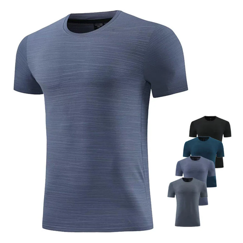 Plus Size Men'S T Shirts Man Round Collar Quick Dry Cool Short Sleeve Sports Tees Gym Fitness Clothes Running Workout Tops