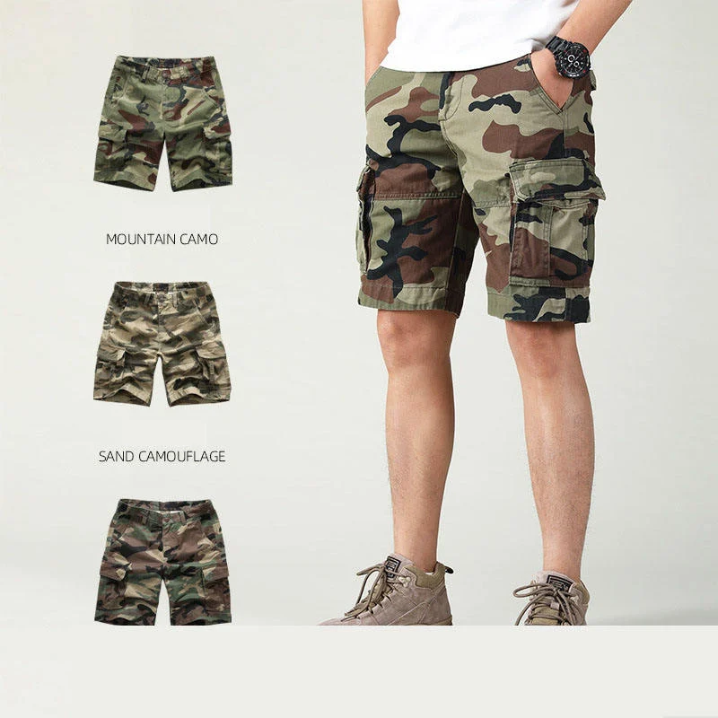 Summer Fashion Men'S Cargo Shorts Man Casual Side Pocket Camouflage Knee Length Pants Comfortable Casual Sports Shorts