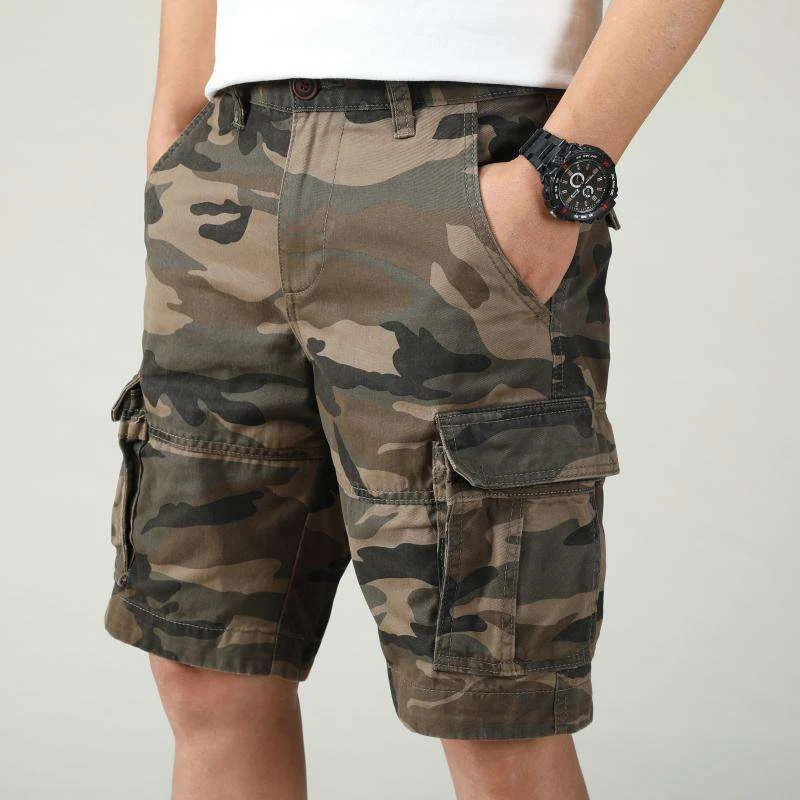 Summer Fashion Men'S Cargo Shorts Man Casual Side Pocket Camouflage Knee Length Pants Comfortable Casual Sports Shorts