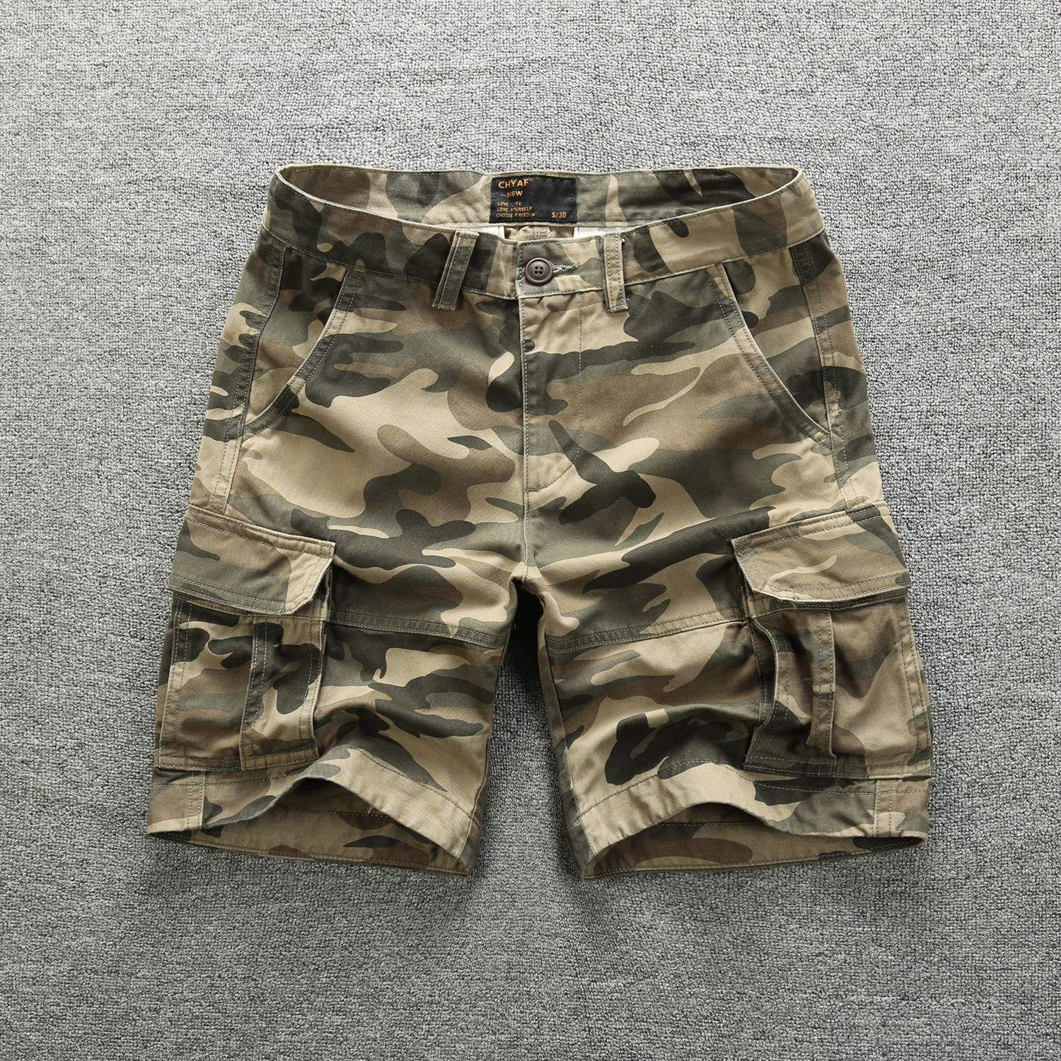 Summer Fashion Men'S Cargo Shorts Man Casual Side Pocket Camouflage Knee Length Pants Comfortable Casual Sports Shorts