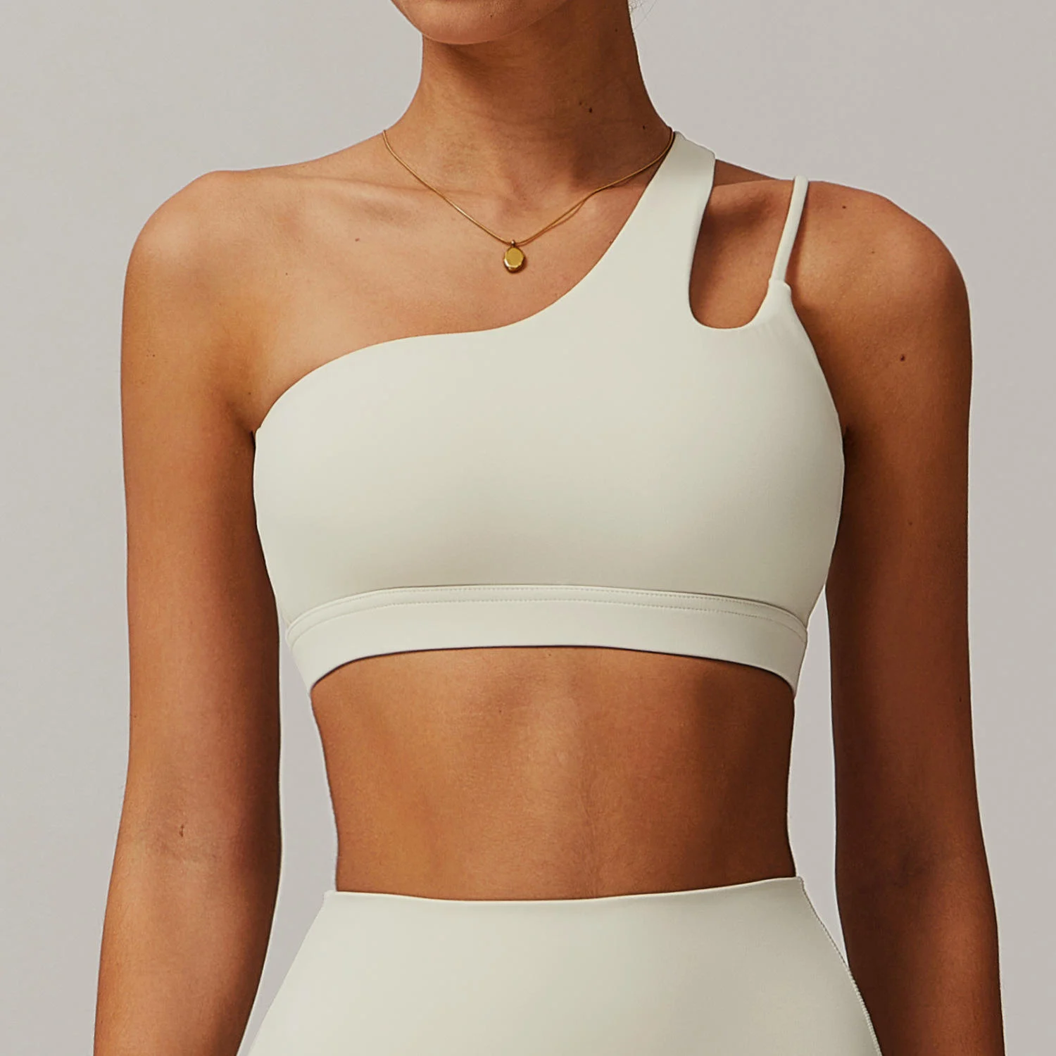 New Women's One Shoulder Yoga Bra Naked Feel High Support Quick Dry Breathable Moisture-Wicking Running Workout Fitness Tank