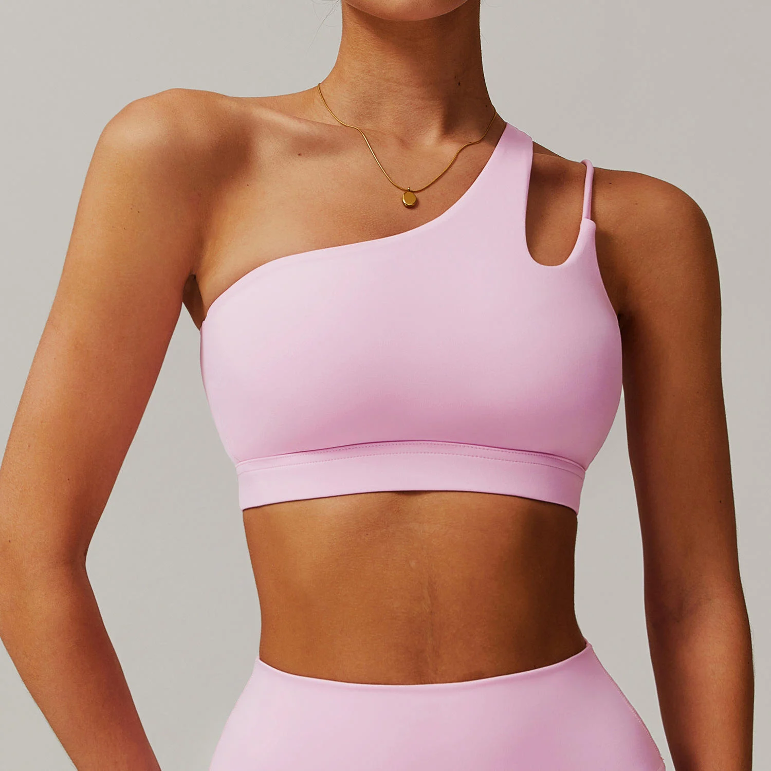 New Women's One Shoulder Yoga Bra Naked Feel High Support Quick Dry Breathable Moisture-Wicking Running Workout Fitness Tank