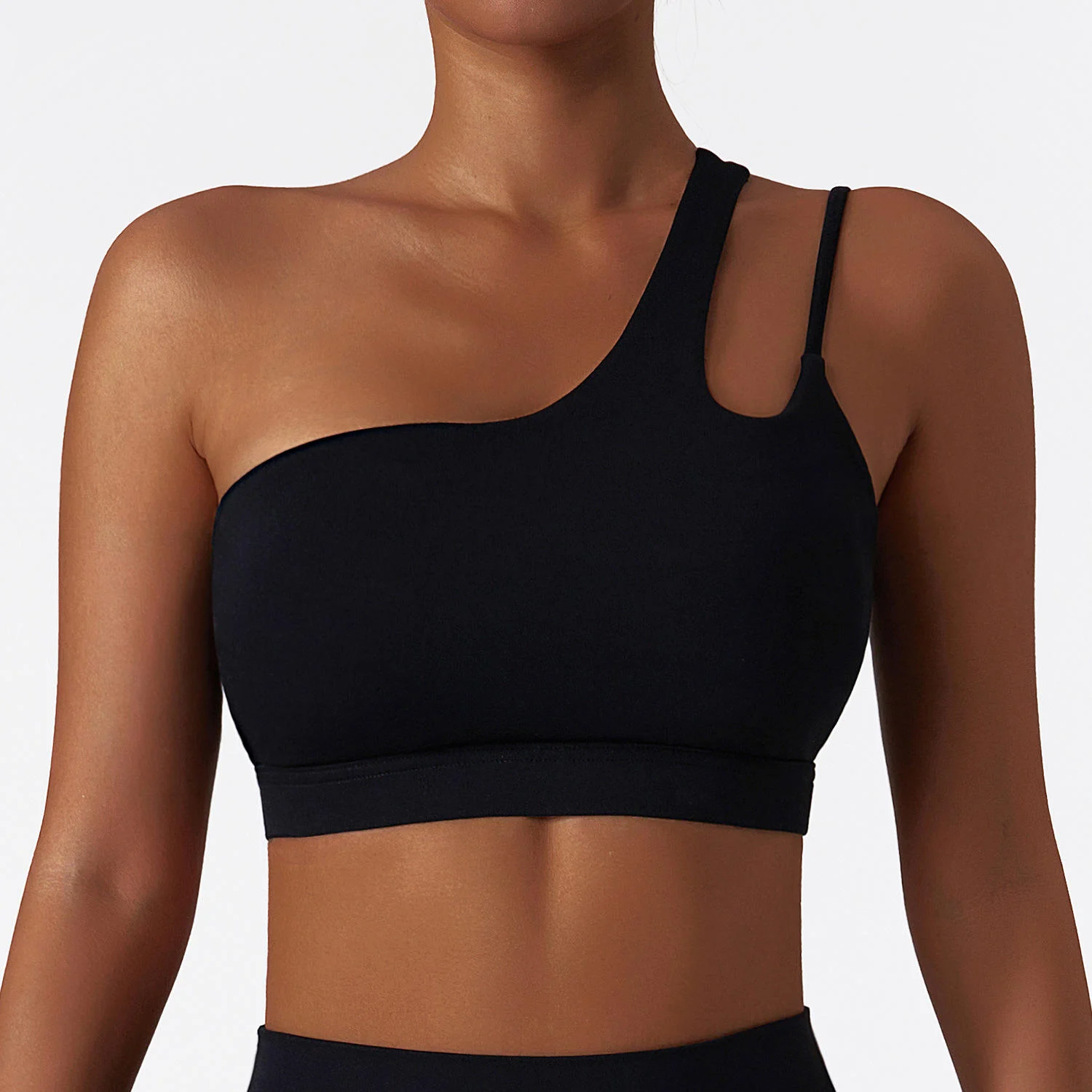 New Women's One Shoulder Yoga Bra Naked Feel High Support Quick Dry Breathable Moisture-Wicking Running Workout Fitness Tank