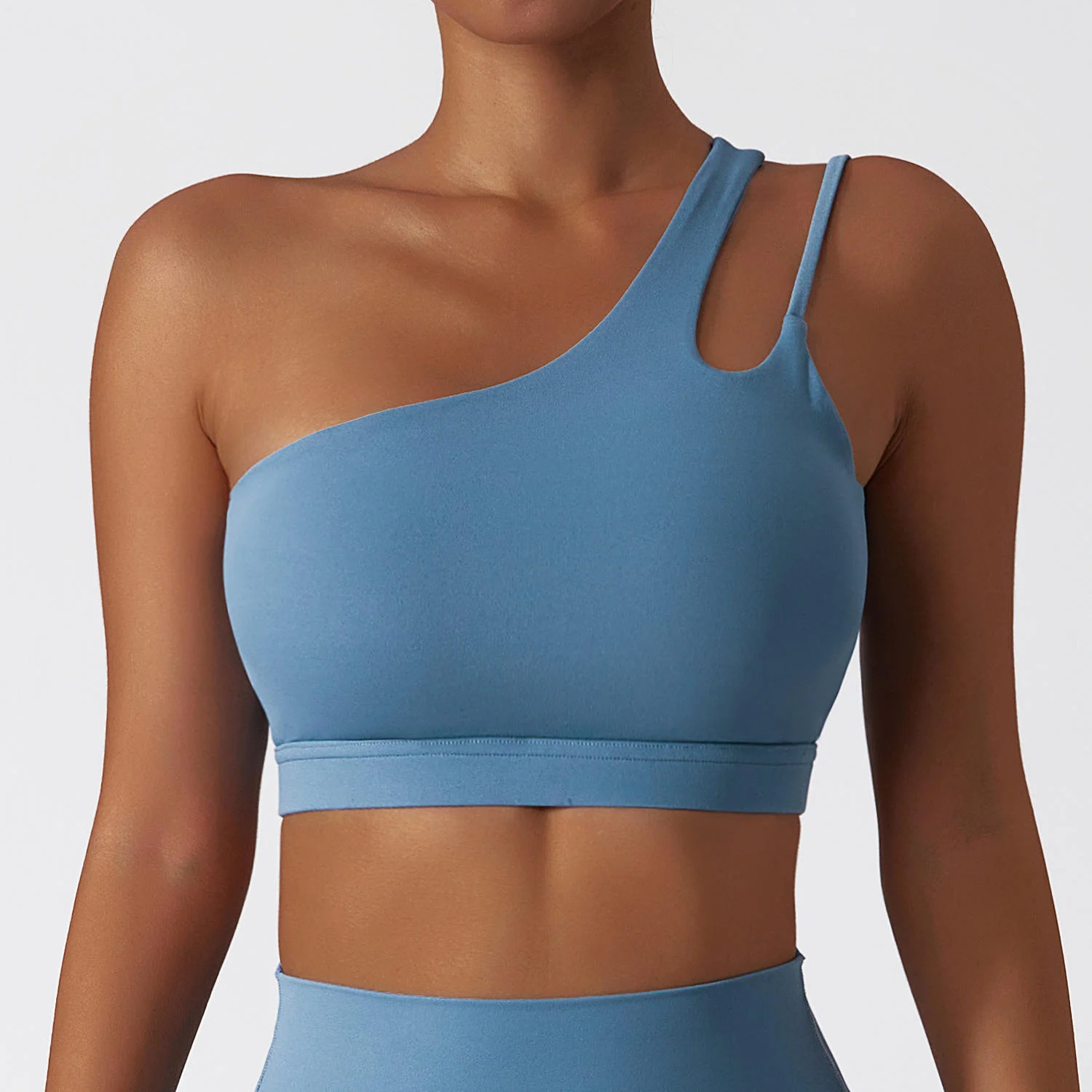 New Women's One Shoulder Yoga Bra Naked Feel High Support Quick Dry Breathable Moisture-Wicking Running Workout Fitness Tank