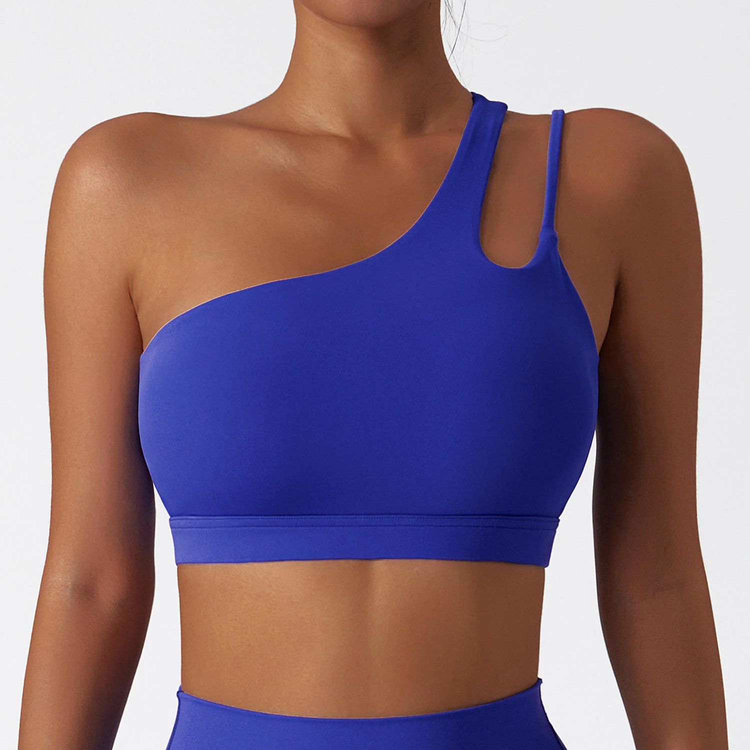 New Women's One Shoulder Yoga Bra Naked Feel High Support Quick Dry Breathable Moisture-Wicking Running Workout Fitness Tank